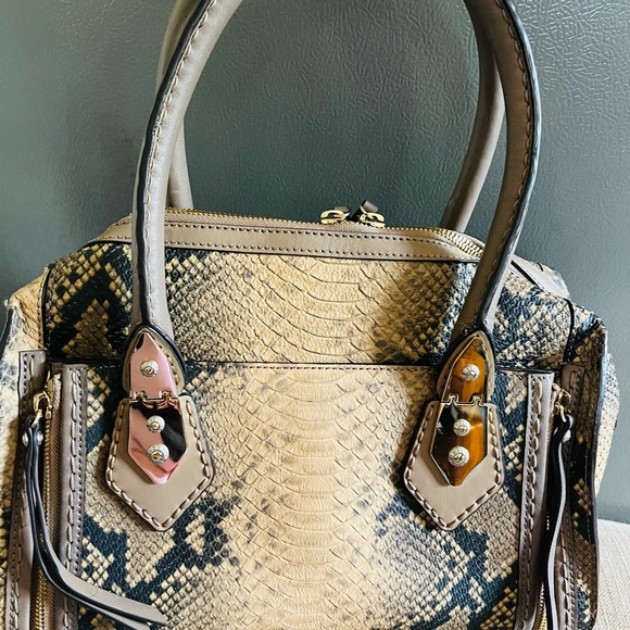 Henri Bendel Leather Python Satchel Bag - Picture 5 of 9